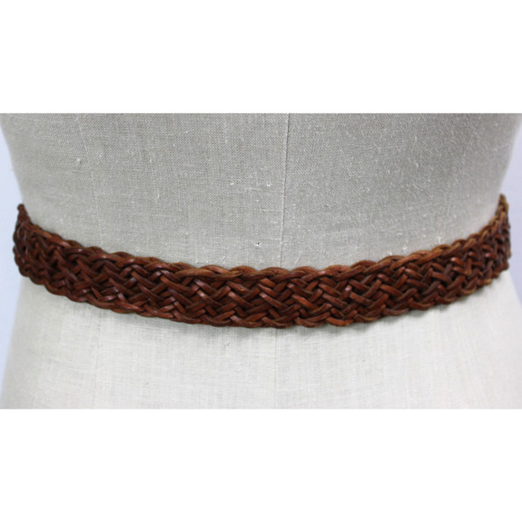 Vintage Ralph Lauren Saddlers Belt Size M Chunky Braided w/ Brass Buckle RL 94